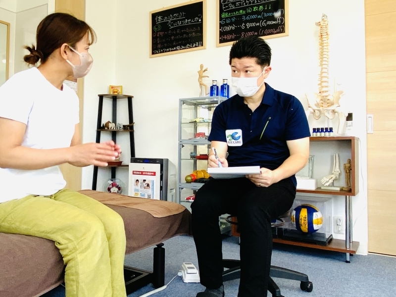 全身の動きや状態を確認している様子